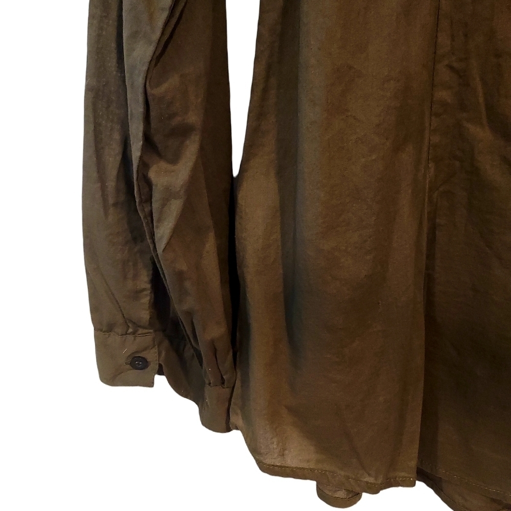 π
ΊANTILIA FEMME olive green LS lightweight button down shirt top sz 1X - Picture 6 of 11